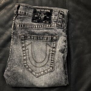 True Religion Men's Washed Black Jeans